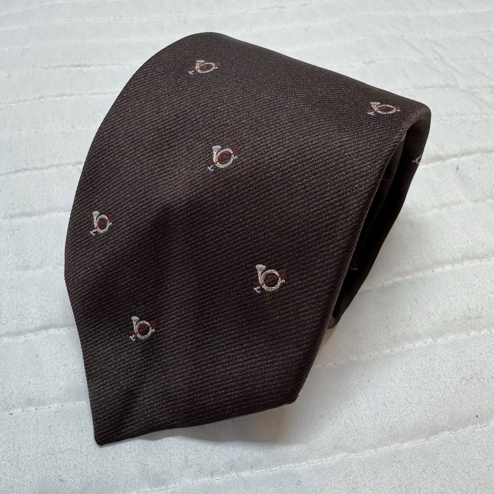 Resilio Men's Tie‎ Classic Style French Horn Brown 3" Width